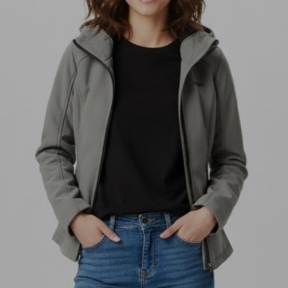 Bench Women's Grey Spring/Fall Soft Shell Hooded Jacket - XS